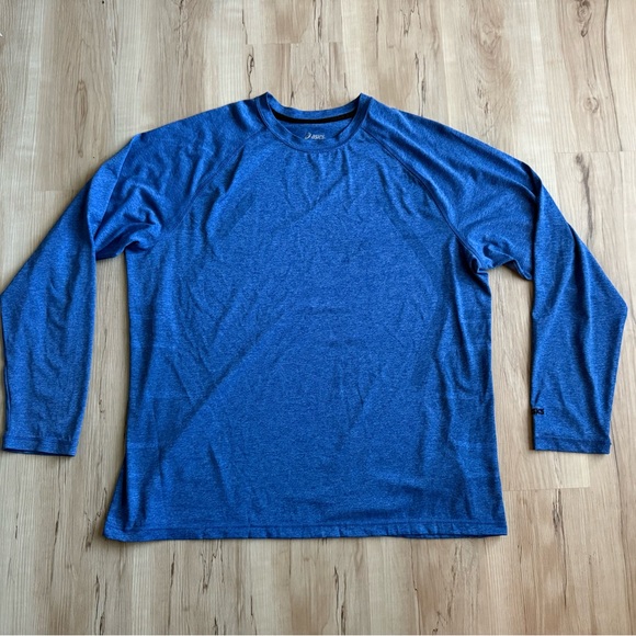 ASICS Men’s XL Blue Long Sleeve Athletic Running Shirt Lightweight - Picture 1 of 4